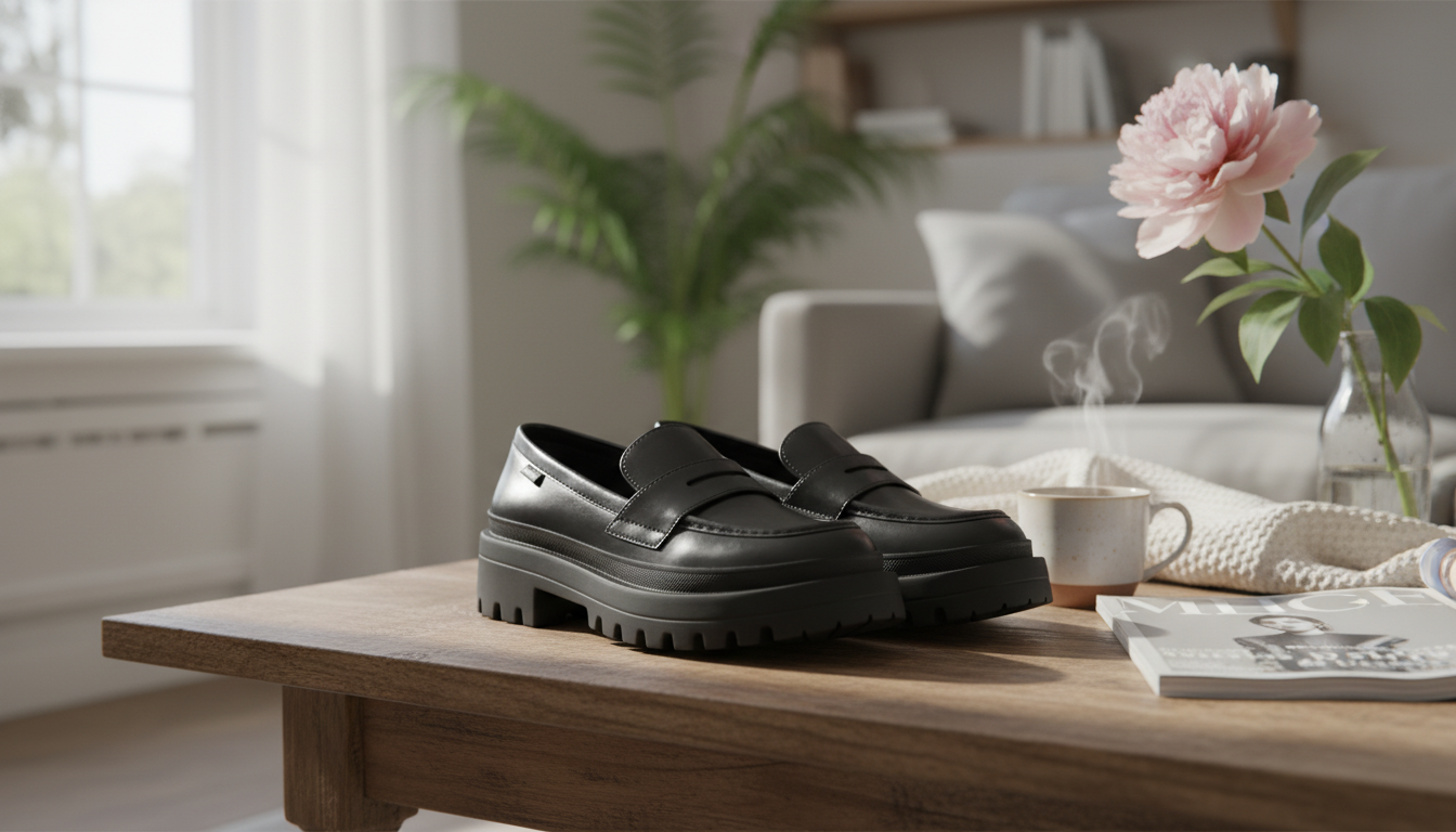 Love Moschino Black Leather Moccasins: Style & Comfort